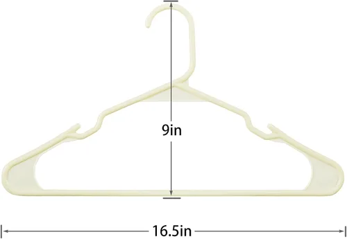 Miniatura 6 de VECELO Paquete de 50 perchas de plástico, perchas de ropa que ahorran espacio con muescas para los hombros para correas, perchas antideslizantes
