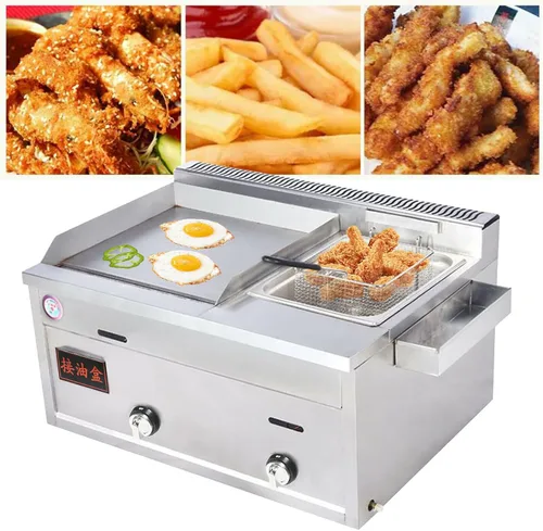 Miniatura 10 de Freidora comercial para encimera, 2 x 6.3 cuartos de galón, gran capacidad, doble tanque de gas, freidora de gas comercial de acero inoxidable con 2
