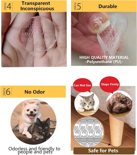Miniatura 6 de Almohadillas Antideslizantes para Muebles, 12 Piezas Transparentes Sin Deslizamiento Agarraderas para Muebles, Almohadillas Autoadhesivas
