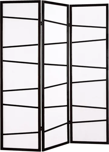 Miniatura 2 de Roundhill Furniture Divisor de habitación con pantalla de 3 paneles, color negro