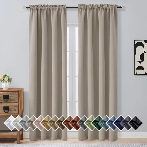Miniatura 269 de OVZME Cortinas opacas turquesa para tratamiento de ventanas pequeñas, cortinas cortas con bloqueo de luz para ventana de cocina sobre el fregadero