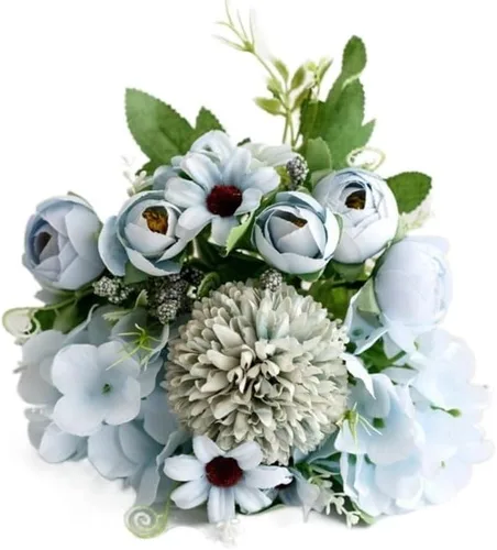 Miniatura 21 de 1 ramo de flores artificiales de peonía de seda para decoración de boda, ramo de flores de otoño, decoración de hotel, decoración de hotel, mesa