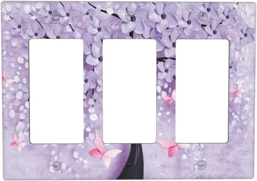 Miniatura 26 de Cubierta para Interruptor de Luz Árbol Morado 3D de 2 Gang Placa de Pared Placa de Interruptor de Luz Doble Toggle Cubiertas Decorativas