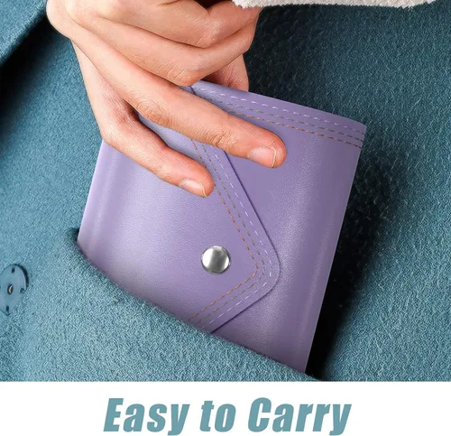Miniatura 6 de Nipichsha Tarjetero para tarjetas de crédito, cartera pequeña para tarjetas, cartera delgada de cuero para tarjetas, funda de bolsillo para tarjetas