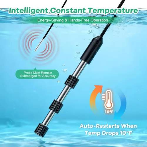 Miniatura 3 de Calentador de agua de inmersión portátil de 2000 W con termostato y arranque retardado, calentamiento rápido para jacuzzis, bañeras, cubos y mini
