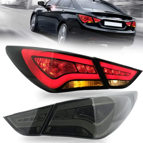 VLAND Conjunto de luces traseras para Hyundai Sonata 6ª generación Sedán 2011-2014, Plug-and-play, ahumado