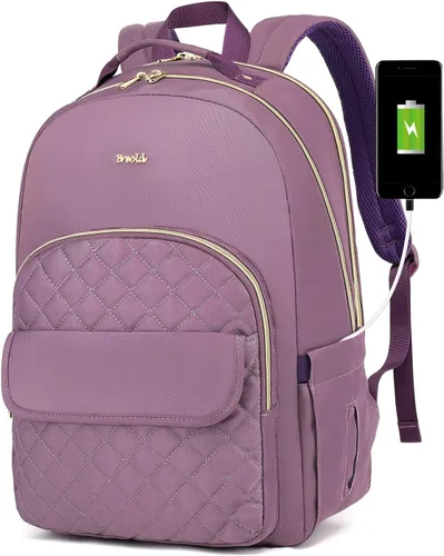 Miniatura 10 de Mochila para laptop para mujer, mochilas de viaje de negocios de 15.6 pulgadas, mochila escolar para niñas, profesores, mochila apta para la Negro