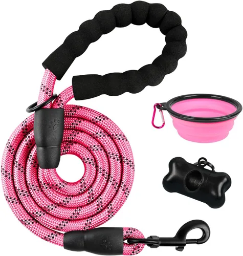 Miniatura 20 de BARKBAY Correas de perro para perros grandes, correa resistente de 4/5/6 pies con cómodo mango acolchado e hilos altamente reflectantes para perros
