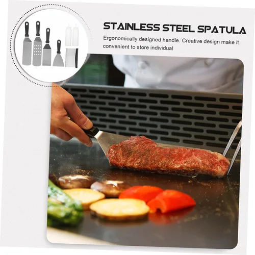Miniatura 8 de Espátula para barbacoa, kit de herramientas para cocinar, raspador de plancha, accesorios para barbacoa para el día del padre