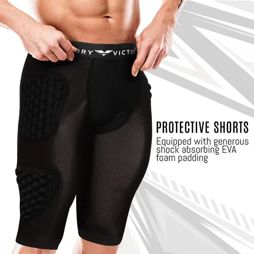 Miniatura 6 de Pantalones cortos de compresión acolchados para snowboard, patinaje, esquí, fútbol, baloncesto, cadera, glúteos y coxis