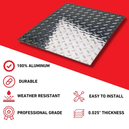 Miniatura 3 de Eagle 1 - Rollos de lámina de aluminio con relieve en forma de diamante, 0.025 pulgadas (fina), 10 pies (variedad de tamaños y colores), los rollos