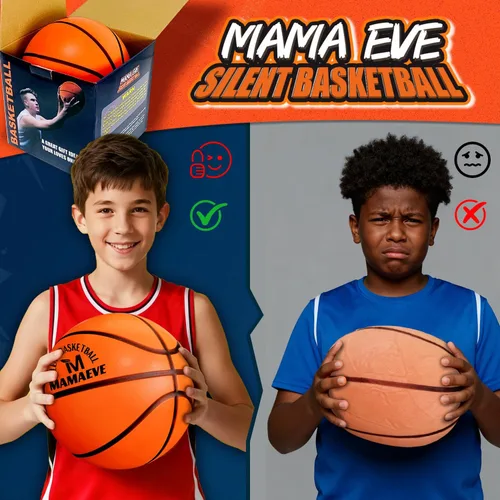 Miniatura 5 de Silent Basketball Size 7-Size 5-Size 3, New Upgraded Grooved Airless Indoor Basketball, Real Feel & Bounce Like Official Ball, Quiet Dribbling