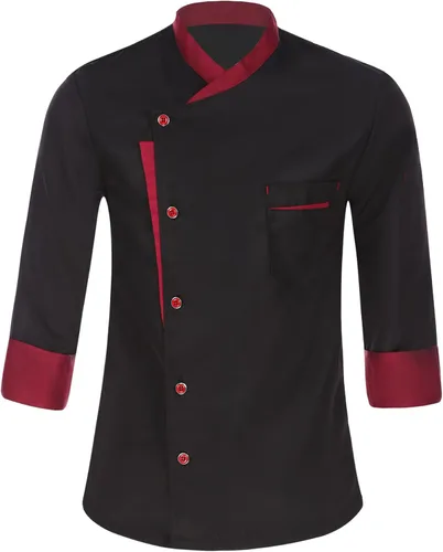 Miniatura 5 de Abrigo de chef unisex para hombre, chaqueta de chef de trabajo de doble botonadura