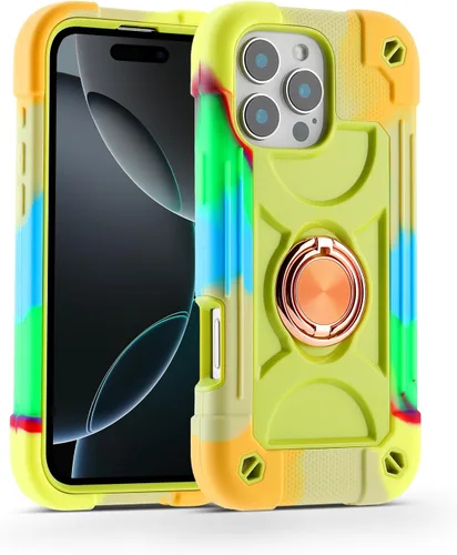 Miniatura 71 de MARKILL Funda compatible con iPhone 15 de 6.1 pulgadas con soporte integrado, [grado militar resistente de cuerpo completo] protección contra Rosa