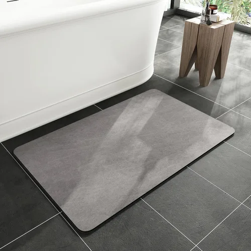 Miniatura 43 de MontVoo -Tapete de baño-Alfombras de baño delgadas antideslizantes para debajo de la puerta- Superficie de gamuza sintética absorbente, de secado