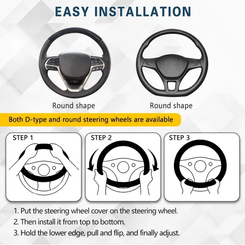 Miniatura 6 de Funda para Volante de Auto, Accesorios para Volante, Funda Universal de 15 Pulgadas de Microfibra Transpirable LCE de Seda, Protector Universal