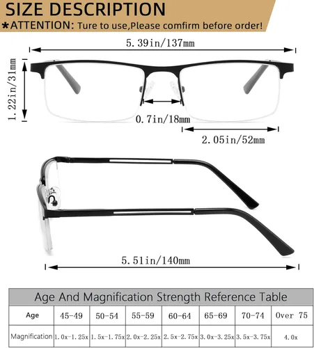 Miniatura 3 de Paquete de 4 lentes de lectura para hombre, 1.5 con bloqueo de luz azul, lentes de lectura para hombre con bisagras de resorte, antirreflejos