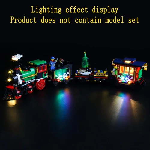 Miniatura 4 de GEAMENT Kit de luces LED compatible con Lego Winter Holiday Train - Juego de iluminación para el modelo de construcción Creator 10254