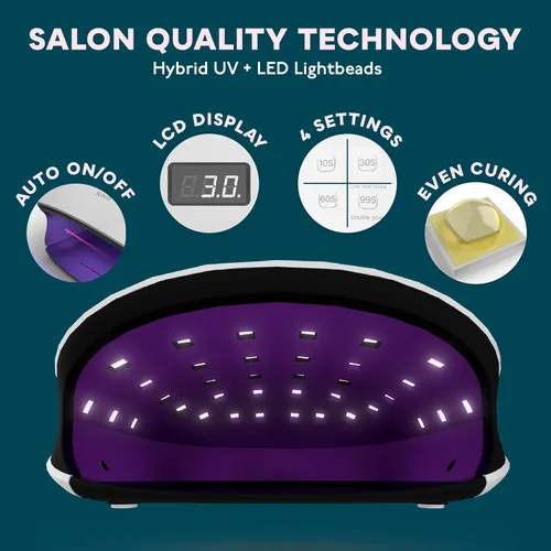 Miniatura 2 de Secador de uñas con gel con LED de 48 W UV y sensor (blanco), de Sunuv