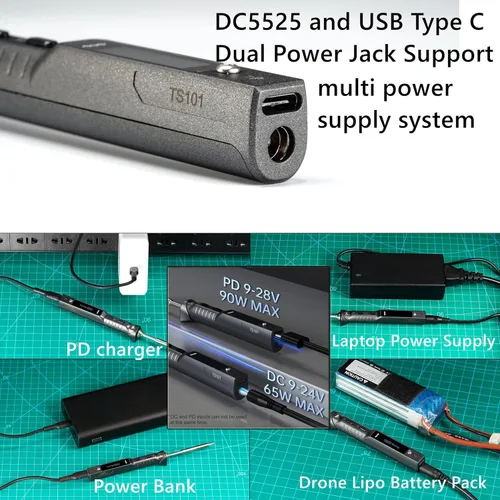 Miniatura 4 de Original TS101 Kit de Hierro de Soldar Eléctrico de Temperatura Ajustable Pantalla Digital Inteligente con Punta de Soldadura TS B2 Cable de Ts101 B2