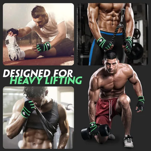 Miniatura 6 de Guantes de Entrenamiento Guantes de Gimnasio Guantes de Levantamiento de Pesas para Hombres y Mujeres con Almohadilla Completa en la Palma, Soporte
