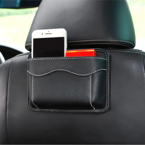 Miniatura 6 de Moly Magnolia Organizador de bolsillo lateral para asiento de automóvil, bolsa de almacenamiento de piel sintética con bandera estadounidense