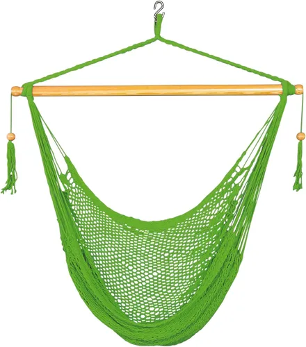 Miniatura 13 de Bliss Hammocks BHC-412FR - Silla hamaca con flecos de cuerda de isla de 40 pulgadas con herrrajes para colgar y barra separadora, para usar al aire