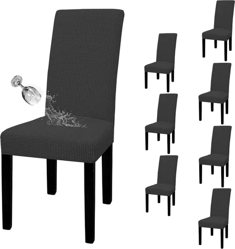 Miniatura 60 de Easy-Going - Juego de 2 fundas para sillas de comedor 100% impermeables, de tela Jacquard elástica, fundas protectoras removibles y lavables