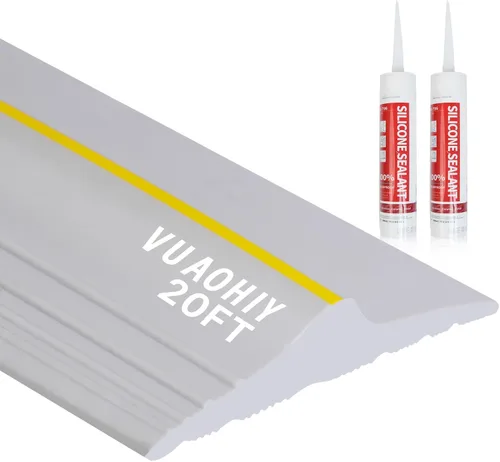 Miniatura 11 de Tira de goma universal para puerta de garaje con adhesivos, repuesto de burletes resistentes a la intemperie (16 pies, gris)