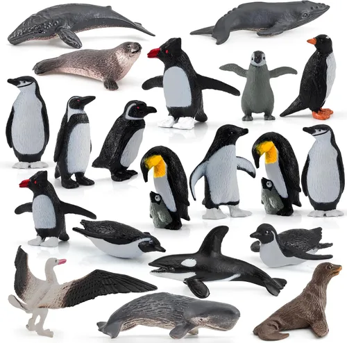 Miniatura 7 de Juego de 4 figuras de pingüino de la Antártida del ciclo de vida de pingüinos, juguetes educativos tempranos, juguetes educativos tempranos