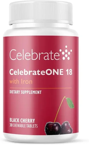 Celebrate Vitamins CelebrateONE - 18 masticables de hierro, 18 mg de hierro, multivitamínico bariátrico una vez al día, vitaminas y minerales