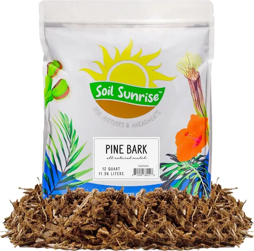 Soil Sunrise Pepitas de mantillo de corteza de pino 100% natural (12 cuartos de galón) pequeñas astillas para jardinería en contenedores