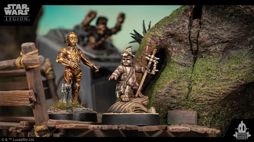 Miniatura 5 de Star Wars: Legion Logray & Wicket COMMANDER EXPANSION – Heroic Ewoks! Juego de miniaturas de mesa, juego de estrategia para niños y adultos, a