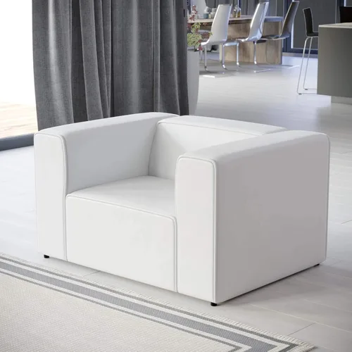Miniatura 12 de Modway Mingle Sofá seccional de cuero vegano Silla con brazo izquierdo en gris