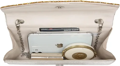 Miniatura 5 de Dasein Bolsos de noche de satén para mujer bolsos de mano bolsos de boda bolsos formales para fiesta graduación con diamantes de imitación