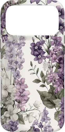 Miniatura 22 de Funda para iPhone XR White Violet Purple Lavender Lilac Floral con flores botánicas