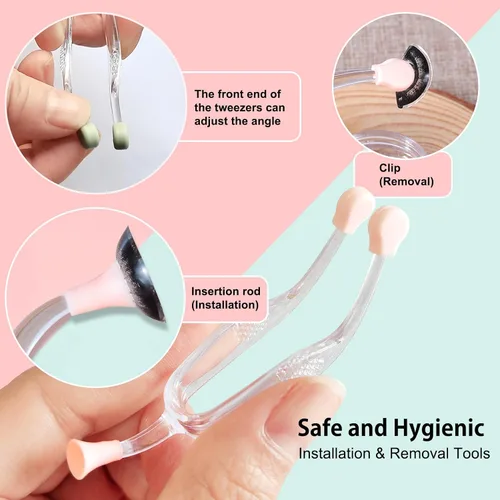 Miniatura 6 de Herramienta de inserción y extracción de lentes de contacto suave, pinzas con punta suave, juego de estuche de herramientas portátil para lentes