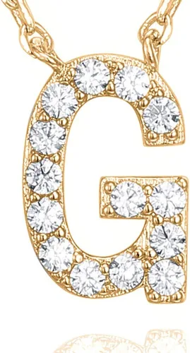 Miniatura 149 de PAVOI 14K White Gold Plated Cubic Zirconia Initial Necklace Letter Dainty Necklaces for Women