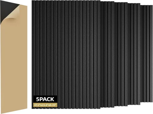 Paquete de 5 paneles de espuma a prueba de sonido para paredes 120 cm x 60 cm Paneles acústicos grandes absorbentes de sonido, paneles de pared Pack