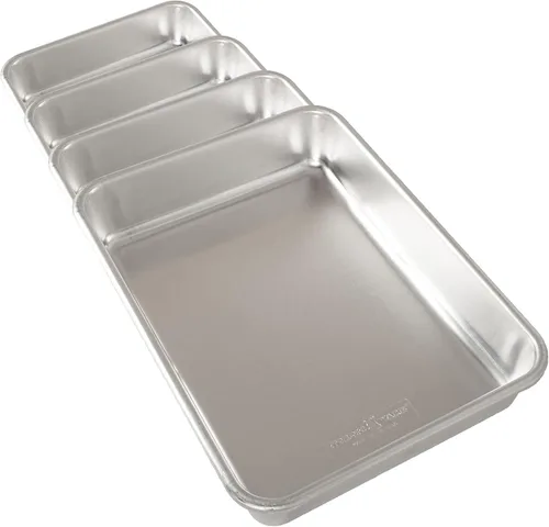Miniatura 10 de Nordic Ware Molde para pasteles comercial de aluminio natural con tapa, molde rectangular con tapa plateado, 9 x 13 pulgadas