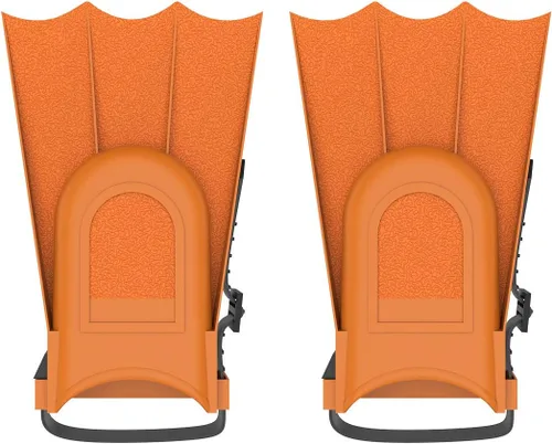 Miniatura 3 de Niños Niños Natación Buceo Snorkel Respiración Tubo Aletas Buceo Juego de lentes, Naranja