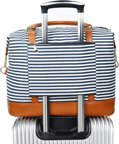 Miniatura 44 de BLUBOON Bolsas de viaje con cremallera, bolsa de lona para mujer, bolsa de fin de semana para mujer, bolsa de lona para llevar en la bolsa de lona