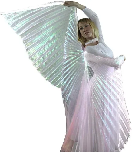 Miniatura 2 de danzcue Iridescent Blanco Alas De Isis Danza del Vientre con palos