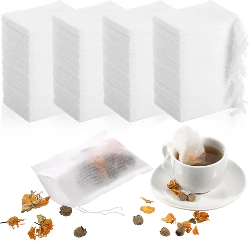 SHENLIU 2400 bolsas de té desechables a granel para té de hojas sueltas, cordón, bolsas de café vacías, filtro infusor, bolsas de té vacías para