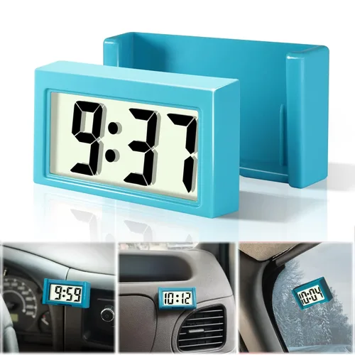 Miniatura 13 de Betus Reloj digital para tablero de instrumentos de automóvil, reloj adhesivo para vehículos con pantalla jumbo de hora y día
