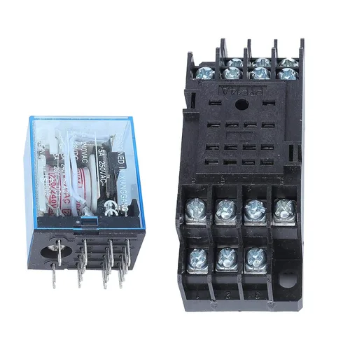 Miniatura 5 de Mini MY4NJ Relé, DC 12V 24V AC 110V 220V 5A, 14 pines MY4NJ Relé Interruptor con Base de Relé Socket (DC12V)