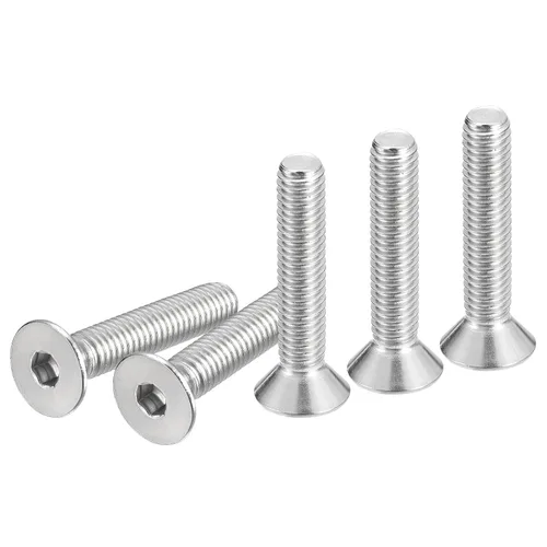 Miniatura 13 de DTGN Tornillos de cabeza plana de 3/8-16 x 5/8 pulgadas, paquete de 10 tornillos de cabeza plana hexagonal de acero inoxidable 304, rosca completa