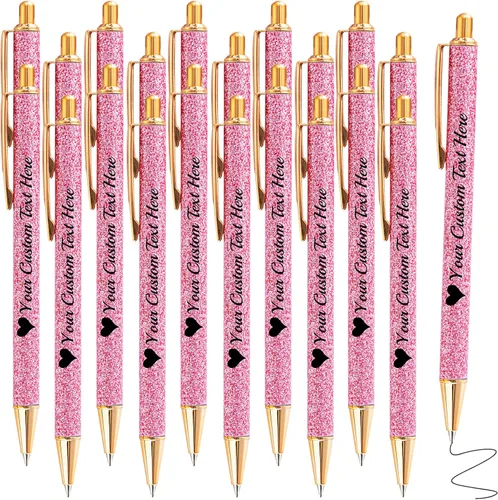 Miniatura 61 de Hasta 100 bolígrafos personalizados a granel con nombre, bolígrafo con purpurina personalizable, logotipo de negocios, mensaje de texto, regalo