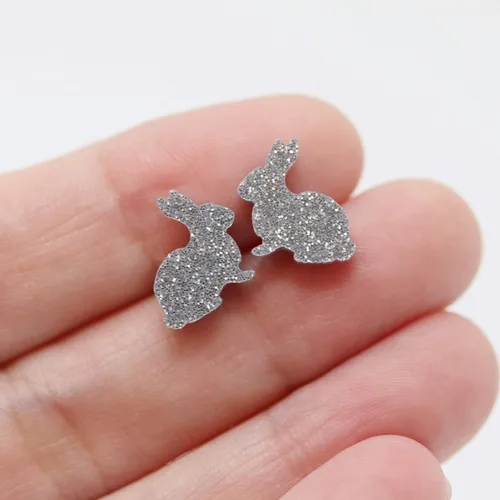 Miniatura 18 de Pendientes acrílicos cortados con láser sin metal en postes de plástico