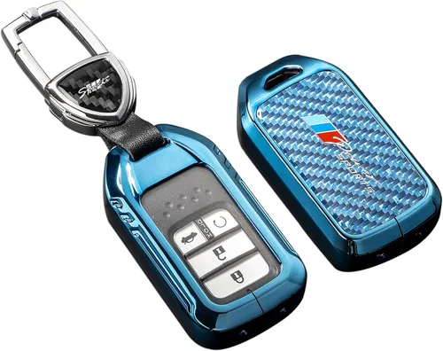 Miniatura 16 de Funda para llavero Honda con llavero, protección de aleación de zinc de fibra de carbono real compatible con 2022 2023 Accord Civic HR-V CR-V Pilot